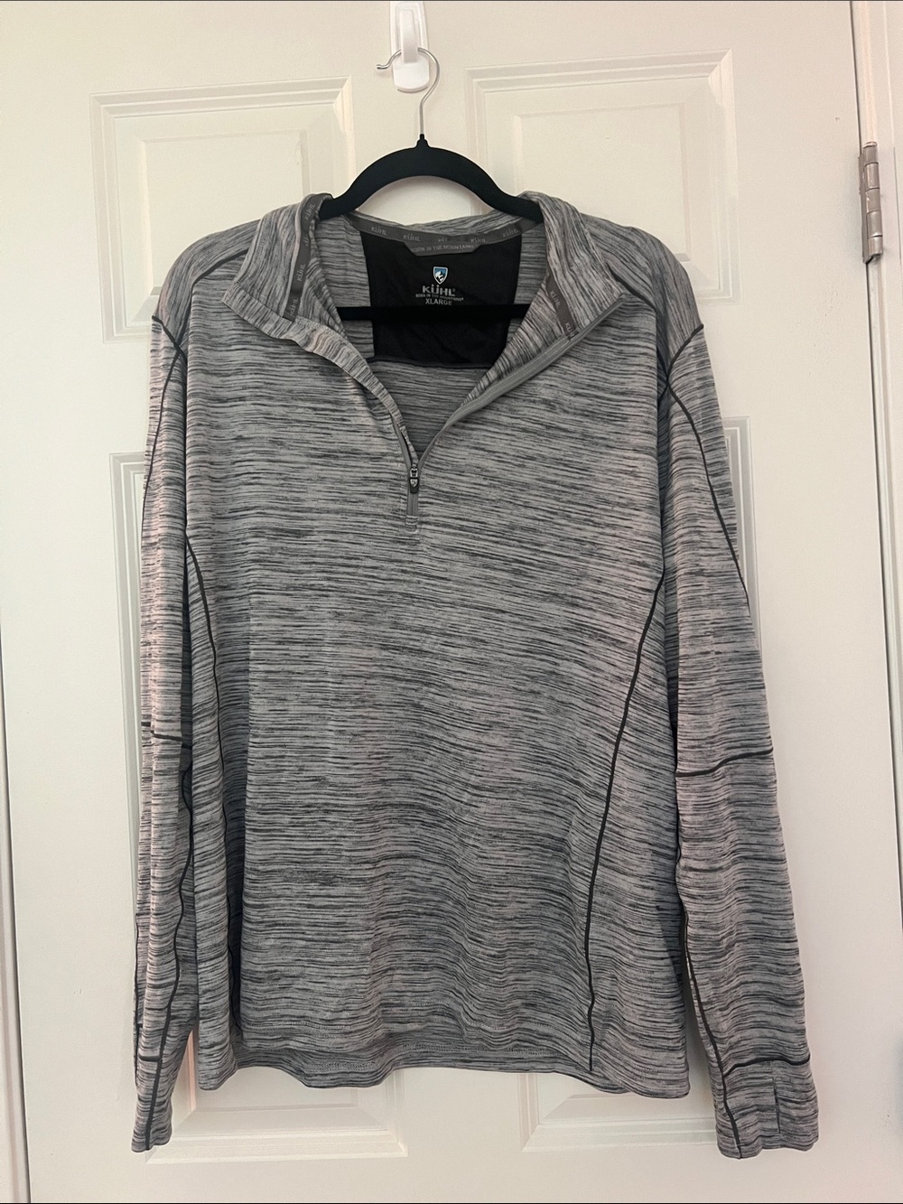 KUHL Men’s Gray Space-Dyed Quarter-Zip Performance Sweater